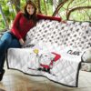 Christmas Premium Quilt | Snoopy Claus Cookies Candy Cane Patterns Quilt Blanket 11