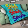 Christmas Premium Quilt | Stink Stank Stunk Grinch Face Minimal Stars Quilt Blanket 17