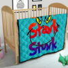 Christmas Premium Quilt | Stink Stank Stunk Grinch Face Minimal Stars Quilt Blanket 21