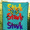 Christmas Premium Quilt | Stink Stank Stunk Grinch Face Minimal Stars Quilt Blanket 5