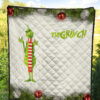 Christmas Premium Quilt | The Grinch Smile Standing Xmas Balls Quilt Blanket 5