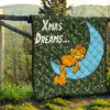 Christmas Premium Quilt | Xmas Dreams Garfield Sleeping On Moon Quilt Blanket 13