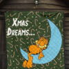 Christmas Premium Quilt | Xmas Dreams Garfield Sleeping On Moon Quilt Blanket 7