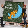 Christmas Premium Quilt | Xmas Dreams Garfield Sleeping On Moon Quilt Blanket 1