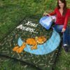 Christmas Premium Quilt | Xmas Dreams Garfield Sleeping On Moon Quilt Blanket 9