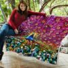 Colorful Peacock Quilt Blanket Gift For Peacock Lover 7