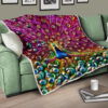 Colorful Peacock Quilt Blanket Gift For Peacock Lover 17