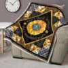 Colorful What a Wonderful World Sunflower Quilt Blanket Gift 15