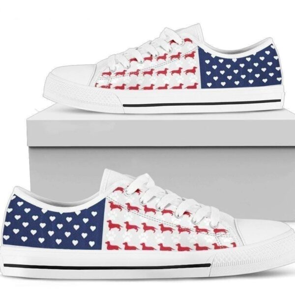 Cool Dachshund US Flag Women Sneaker Style