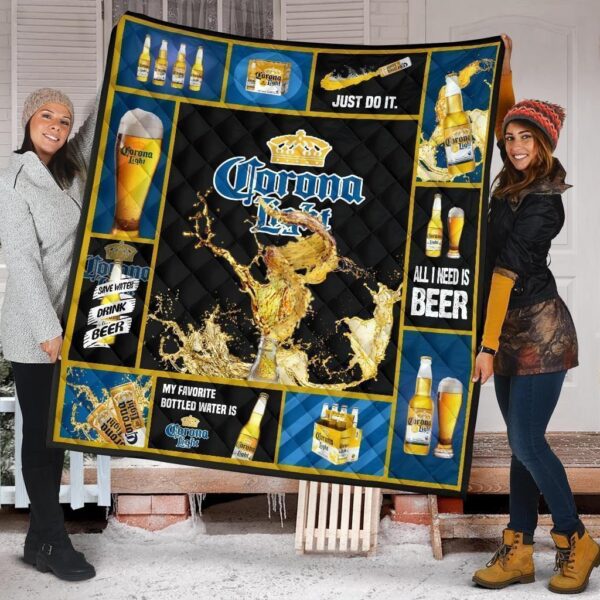 Corona Light Quilt Blanket All I Need Is Beer Gift Idea