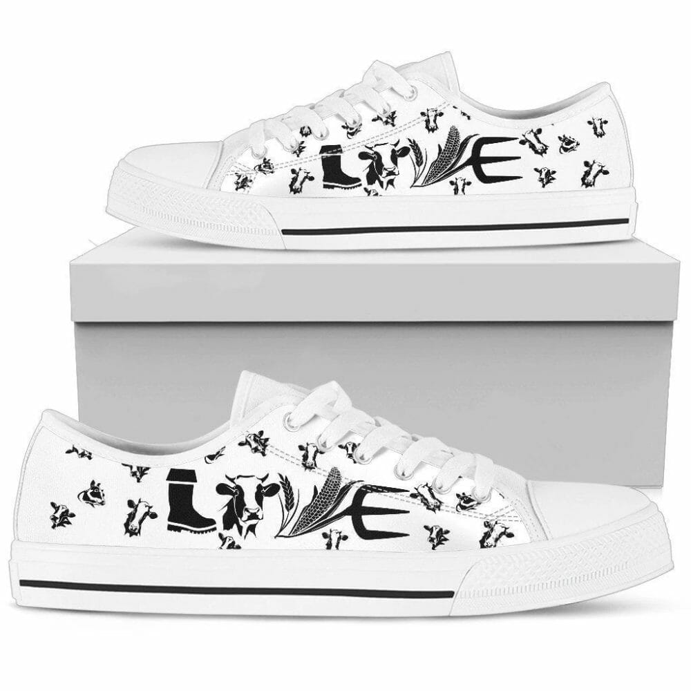 Cow Farmer Women Sneakers Low Top Shoes Style