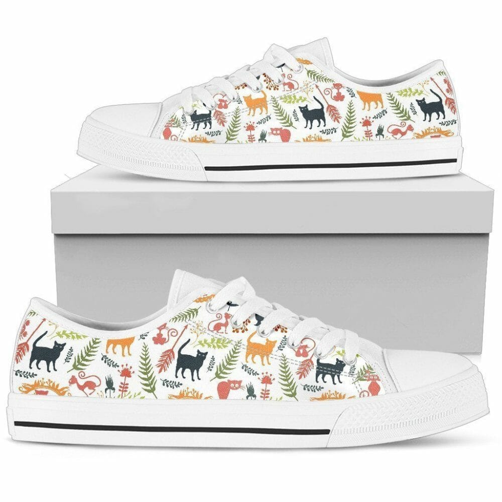 Cute Cats Sneakers Low Top Shoes For Cat Lover