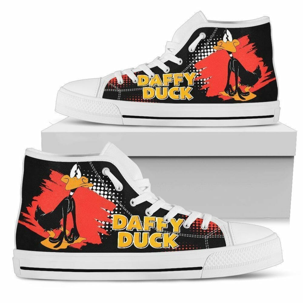 Daffy Duck Sneakers High Top Shoes Looney Tunes Fan