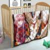 Darling In The Franxx Anime Premium Quilt | Cute Zero Two Red Bodysuit And Strelizia Quilt Blanket 21