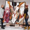 Darling In The Franxx Anime Premium Quilt | Cute Zero Two Red Bodysuit And Strelizia Quilt Blanket 1