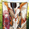 Darling In The Franxx Anime Premium Quilt | Cute Zero Two Red Bodysuit And Strelizia Quilt Blanket 5