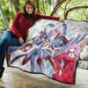 Darling In The Franxx Anime Premium Quilt | Darling Strelizia Fighting Mode And Zero Two Smiling Quilt Blanket 11