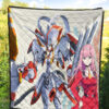 Darling In The Franxx Anime Premium Quilt | Darling Strelizia Fighting Mode And Zero Two Smiling Quilt Blanket 5