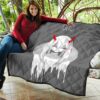 Darling In The Franxx Anime Premium Quilt - Evil Zero Two Ghost Red And White Artwork Quilt Blanket 11