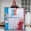 Darling In The Franxx Anime Premium Quilt - Sexy Zero Two In Red Suit Artwork Quilt Blanket 3