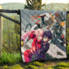 Darling In The Franxx Anime Premium Quilt - Zero Two And Hiro Dancing With Strelitzia Quilt Blanket 13