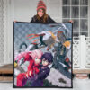 Darling In The Franxx Anime Premium Quilt - Zero Two And Hiro Dancing With Strelitzia Quilt Blanket 3