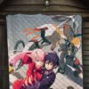 Darling In The Franxx Anime Premium Quilt - Zero Two And Hiro Dancing With Strelitzia Quilt Blanket 7