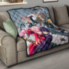 Darling In The Franxx Anime Premium Quilt - Zero Two And Hiro Dancing With Strelitzia Quilt Blanket 15
