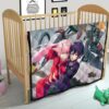 Darling In The Franxx Anime Premium Quilt - Zero Two And Hiro Dancing With Strelitzia Quilt Blanket 21