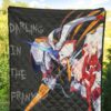 Darling In The Franxx Anime Premium Quilt | Zero Two Red Bodysuit Artwork And Strelizia Quilt Blanket 5