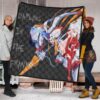 Darling In The Franxx Anime Premium Quilt | Zero Two Red Bodysuit Artwork And Strelizia Quilt Blanket 1