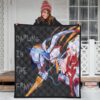 Darling In The Franxx Anime Premium Quilt | Zero Two Red Bodysuit Artwork And Strelizia Quilt Blanket 3