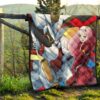 Darling In The Franxx Anime Premium Quilt | Zero Two Red Bodysuit Driving Strelizia Quilt Blanket 13