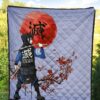 Demon Slayer Anime Inosuke Took Off Mask Wearing Clothes Blue Theme Premium Quilt Blanket 5