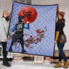 Demon Slayer Anime Inosuke Took Off Mask Wearing Clothes Blue Theme Premium Quilt Blanket 1