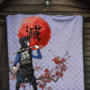 Demon Slayer Anime Inosuke Took Off Mask Wearing Clothes Blue Theme Premium Quilt Blanket 7