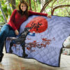 Demon Slayer Anime Inosuke Took Off Mask Wearing Clothes Blue Theme Premium Quilt Blanket 11