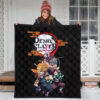 Demon Slayer Anime Kimetsu no Yaiba Poster Black Premium Quilt Blanket 3