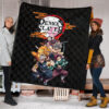 Demon Slayer Anime Kimetsu no Yaiba Poster Black Premium Quilt Blanket 1