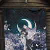 Demon Slayer Anime Lonely Shinobu With Butterflies Night Moon Premium Quilt Blanket 7