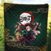 Demon Slayer Anime Main Characters Tanjiro Nezuko Zenitsu And Inosuke Fighting Premium Quilt Blanket 5