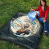 Demon Slayer Anime Premium Quilt - Hashibira Inosuke Using Sword On Moon Cherry Blossom Quilt Blanket 9