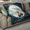 Demon Slayer Anime Premium Quilt - Hashibira Inosuke Using Sword On Moon Cherry Blossom Quilt Blanket 15