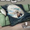 Demon Slayer Anime Premium Quilt - Hashibira Inosuke Using Sword On Moon Cherry Blossom Quilt Blanket 17