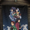 Demon Slayer Anime Premium Quilt - Main Characters Power In Battle Blue Wave Quilt Blanket 7