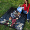 Demon Slayer Anime Premium Quilt - Main Characters Power In Battle Blue Wave Quilt Blanket 9