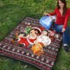 Demon Slayer Anime Premium Quilt - Merry Christmas Chibi Cosplay Santa Reindeer Xmas Gift Quilt Blanket 9