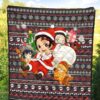 Demon Slayer Anime Premium Quilt - Merry Christmas Chibi Cosplay Santa Reindeer Xmas Gift Quilt Blanket 5