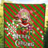Demon Slayer Anime Premium Quilt - Merry Christmas Mitsuri Chibi Xmas Sweet Girl Quilt Blanket 5