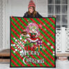 Demon Slayer Anime Premium Quilt - Merry Christmas Mitsuri Chibi Xmas Sweet Girl Quilt Blanket 3